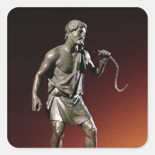 Lararium statuette of a water carrier square sticker