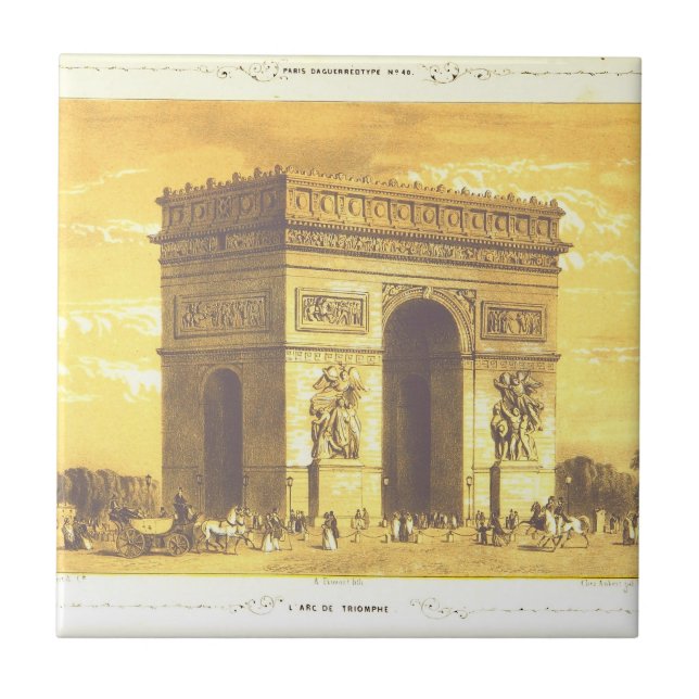 L'Arc de Triomphe, Paris 1840 Ceramic Tile (Front)