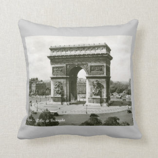 L'Arc de Triomphe, Paris France Vintage Throw Pillow