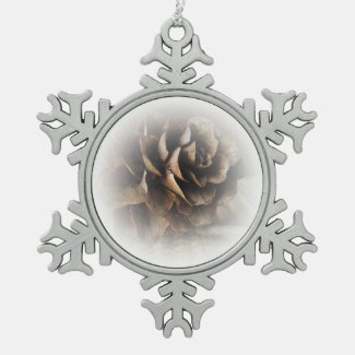 Larch Cone Snowflake Pewter Christmas Ornament
