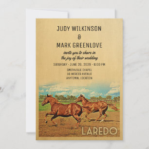 Laredo Texas Wedding Invitation Horses