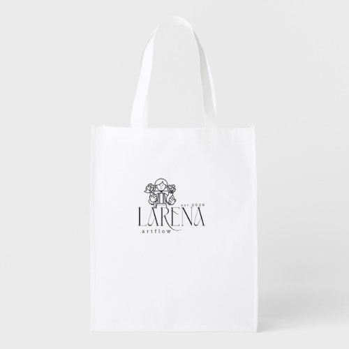LARENA Artflow – Floral Logo Emblem Grocery Bag