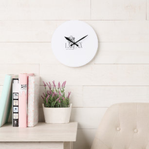 LARENA Artflow – Floral Logo Emblem Large Clock