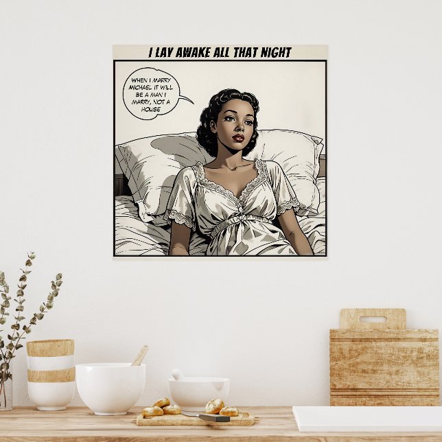 Large 1950's Romance Comic Poster (Kitchen)