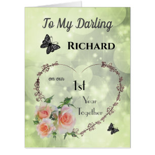 Large 1st Year Together Anniversary Greeting Card