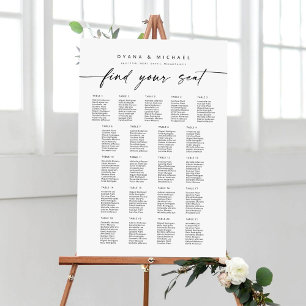 Large 21 Tables Find Your Seat Seating Chart Foam Board