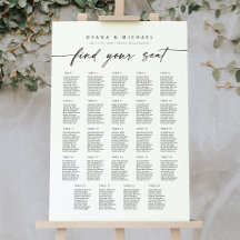 Large 24 Tables Welcome Seating Chart Foam Board