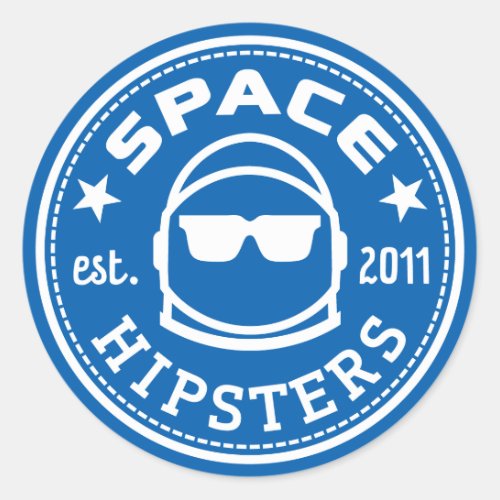 Large 3 Space Hipsters Logo Sticker