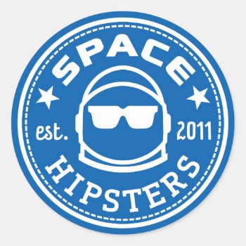 Large 3" Space Hipsters Logo Sticker by SpaceHipsters at Zazzle