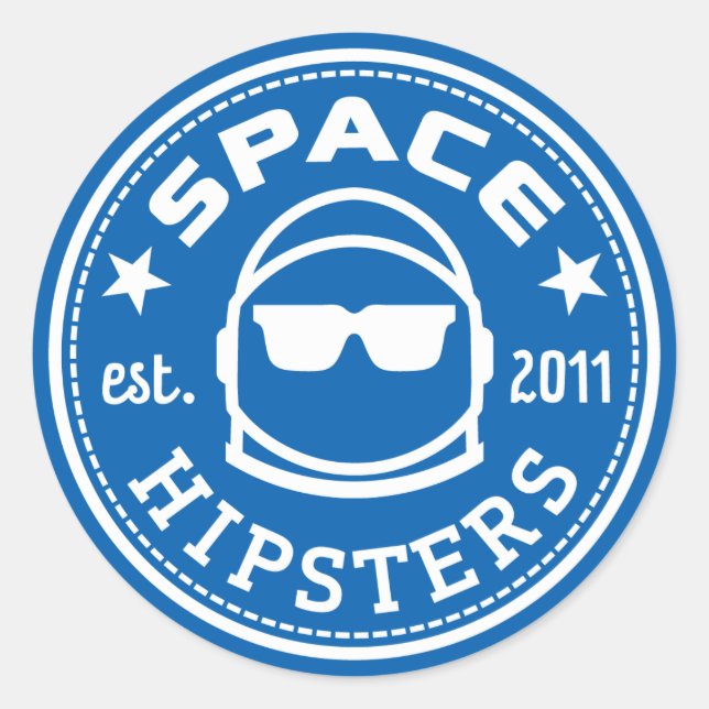 Large 3" Space Hipsters Logo Sticker (Front)