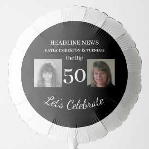 Large 50th Birthday Headline News Photo Balloon