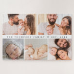 Large 5 Photos Gallery Family Collage Custom Jigsaw Puzzle<br><div class="desc">Create a personalized jigsaw puzzle featuring a 5-photo family collage for a memorable and engaging gift. This custom puzzle showcases five of your favorite family photos in a beautiful gallery layout, bringing joy and nostalgia as you piece it together. Ideal for family gatherings, holiday gifts, or special occasions, this puzzle...</div>