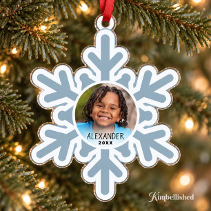 Large 5" Snowflake Photo Ornament Acrylic Cutout