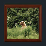 Large 7.125" Square w/6" Tile Gift Box, Golden Oak Jewelry Box<br><div class="desc">Large 7.125" Square w/6" Tile Gift Box,  Golden Oak w/ grizzly bear  Created by bearsandmore</div>