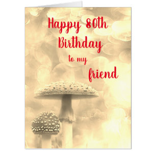 Large 80th Happy Birthday Friend Card