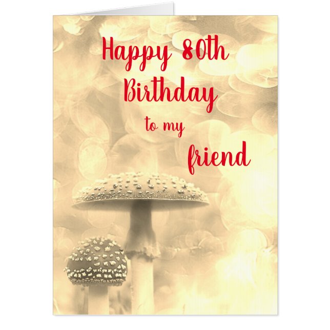 Large 80th Happy Birthday Friend Card (Front)