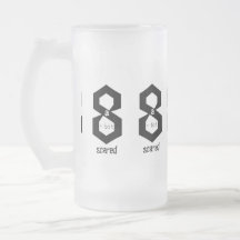 Large 8 a-Bit Scared Monochrome Mug