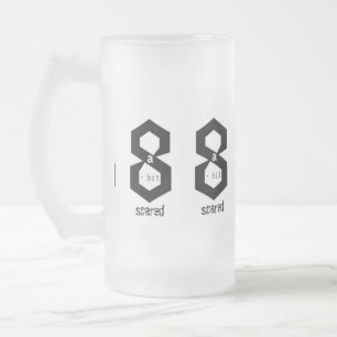 Large 8 a-Bit Scared Monochrome Mug