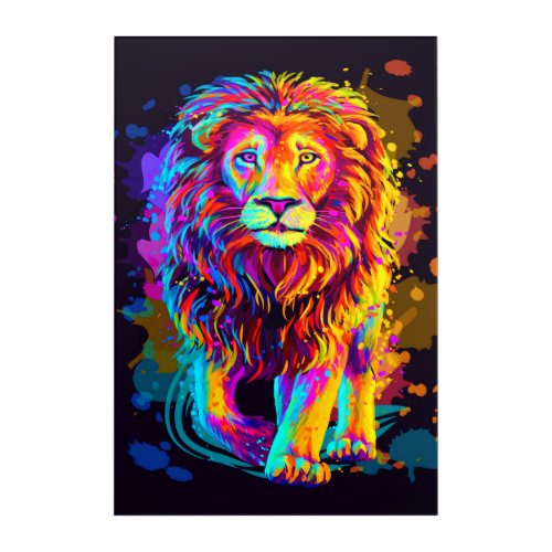 Large Abstract Lion Acrylic Art