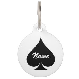 Large ace of spades name pet tag for dogs and cats