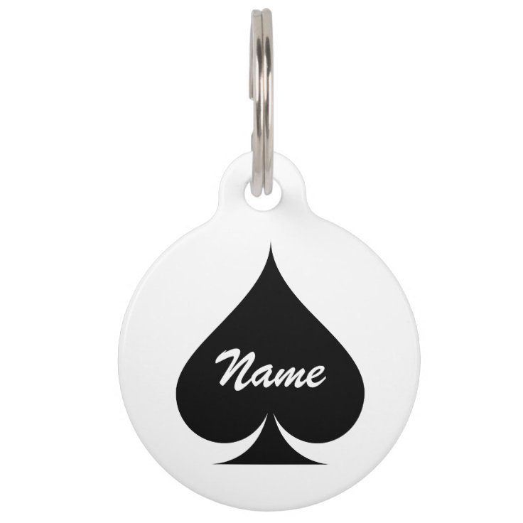 Large ace of spades name pet tag for dogs and cats Zazzle