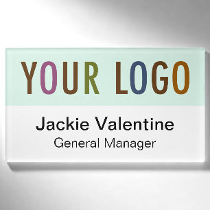 Large Acrylic Magnetic Name Badge Company Logo