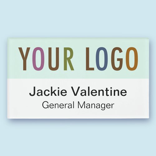 Large Acrylic Magnetic Name Badge Company Logo