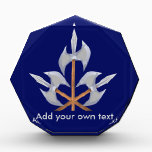 Large Acrylic Octagon Award<br><div class="desc">Large Acrylic Octagon Award printed with three Crossed Battle Axes on a blue background.</div>
