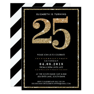 25th Birthday Invitations Zazzle