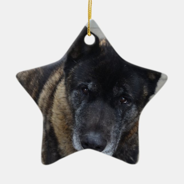 Large Akita Ceramic Ornament (Front)