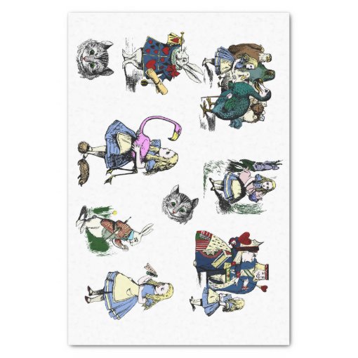 Large Alice in Wonderland Classic decoupage craft Tissue Paper | Zazzle