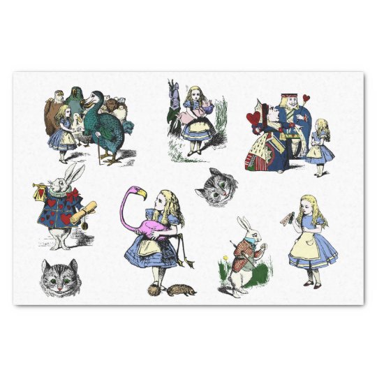 Large Alice in Wonderland Classic decoupage craft Tissue Paper | Zazzle