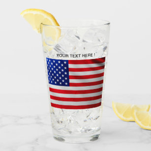 Large American Flag background in the wind Glass
