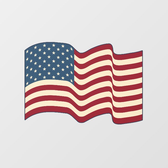 Large American Flag Wall Art Wall Decal (Front)