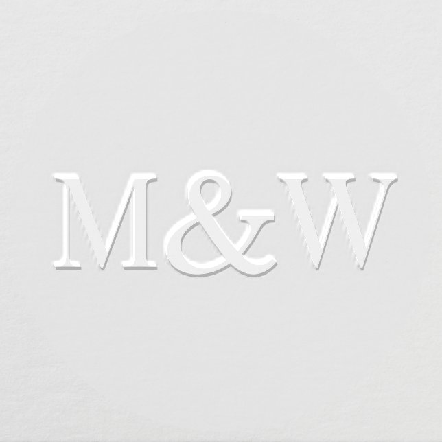 Large Ampersand Couple Wedding 2 Initial Monogram Embosser (Design)