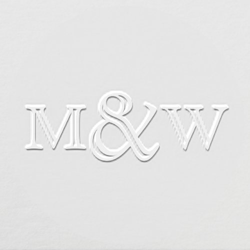 Large Ampersand Couple Wedding 2 Initial Monogrm O Embosser