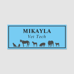 Large and Small Animal Veterinarian Name Tag