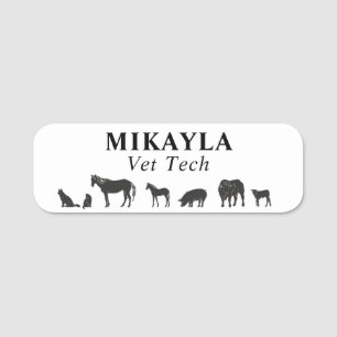Large and Small Animal Veterinarian Name Tag