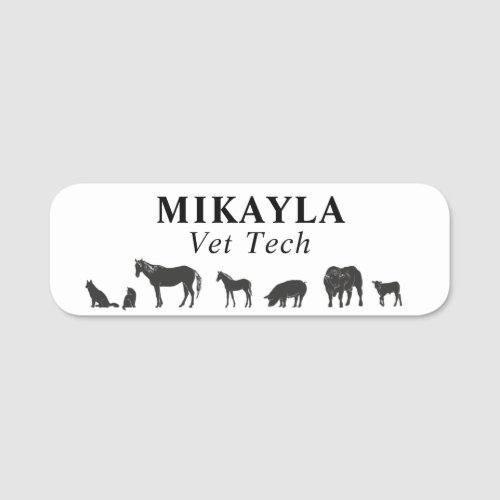 Large and Small Animal Veterinarian   Name Tag