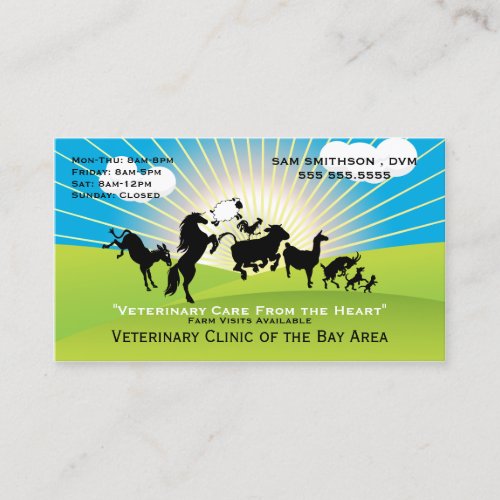 Large and Small veterinary Clinic Business Card