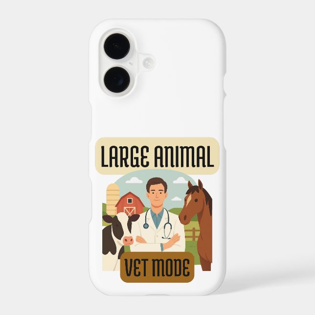 Large Animal Veterinarian – Farm Vet Mode Design iPhone Case (Back)