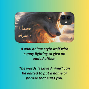 Large anime wolf iPhone 11 case