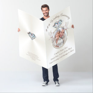 LARGE Anniversary Card with PHOTO, Text in 3 Sizes