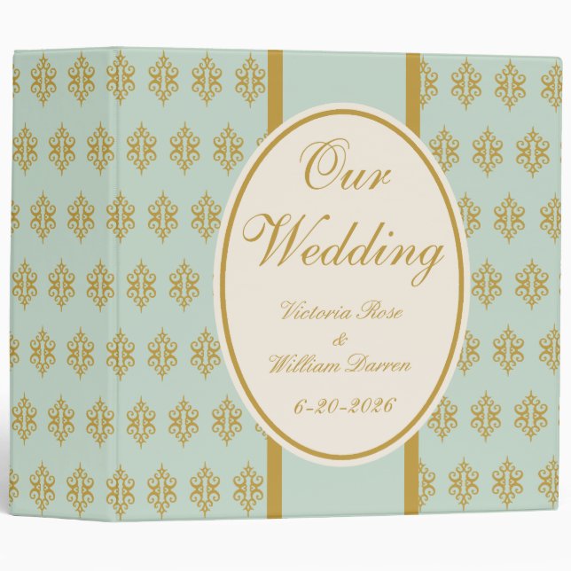 Large Antique Lace Wedding Scrapbook 3 Ring Binder (Front/Spine)