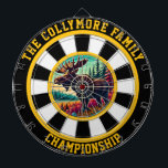 Large Antlered Moose Target Art Dart Board<br><div class="desc">This circular design showcases a majestic moose in a forest with a bold target highlight.</div>