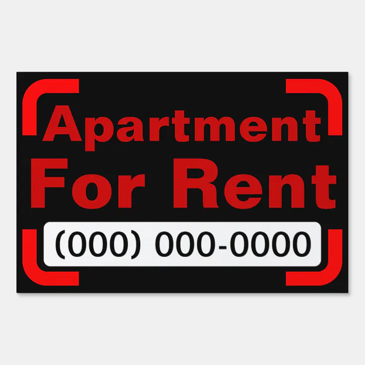 Large Apartment For Rent Yard Sign Zazzle