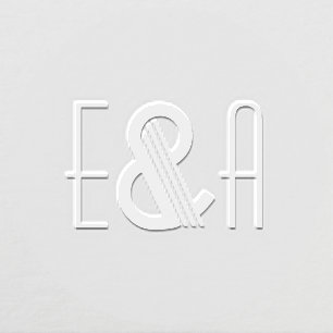 Large Art Deco #2 Ampersand Couple 2 Initial Embosser