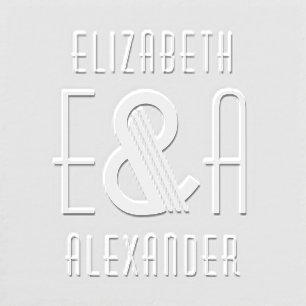 Large Art Deco #2 Ampersand Couple 2 Initial Names Embosser
