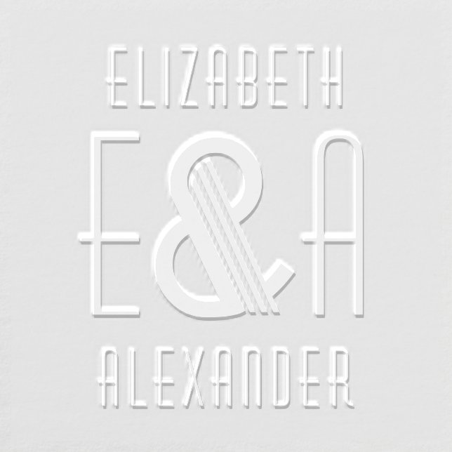 Large Art Deco #2 Ampersand Couple 2 Initial Names Embosser (Design)