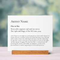 Large Art Gallery Art Exhibit Plaques